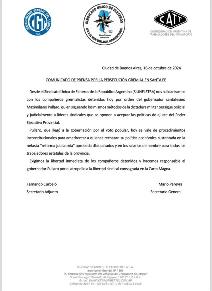 SINDICATO DE FLETEROS